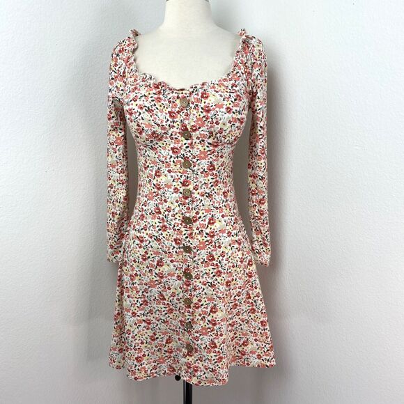 No Boundaries Y2K Milkmaid Babydoll Dress S (3-5)  Knit Flare Peasant Boho Whims - Picture 1 of 10